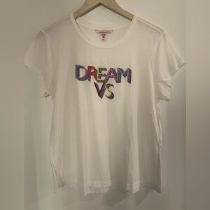Victoria's Secret White T-Shirt with Multicolor 'Dream VS' size M